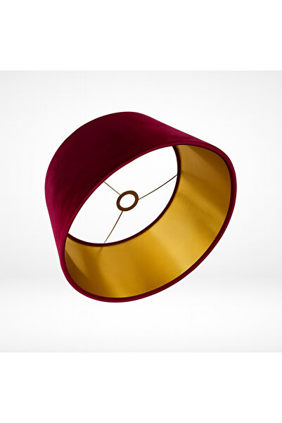 Mivera Maison DEKORATİF BORDO KADİFE KAPLAMA ABAJUR BAŞLIĞI (25x20cm)