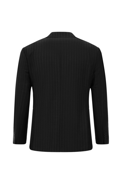 Abdullah Kiğılı 7 Drop Slim Fit Slim-Fit Woolen Pointed Collar Elastic Waist Pleated Striped Classic Suit