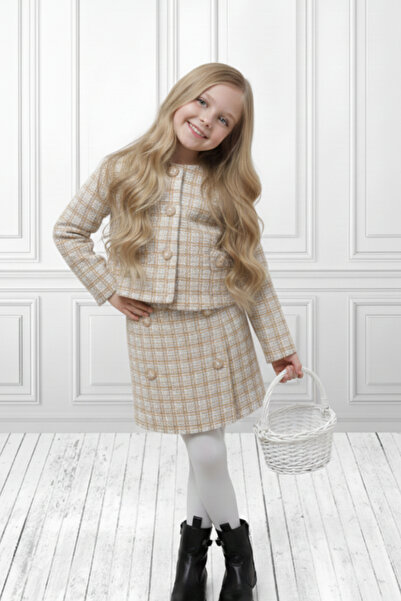 My Kids Wear Kız Çocuk Ceketli Takım – Şort Etek İkili Set 2-8 Yaş 12308