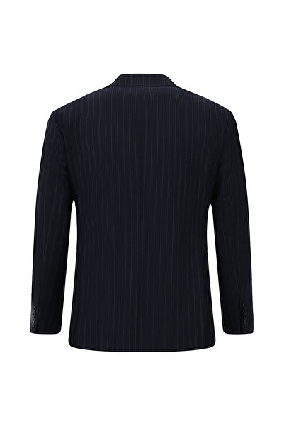 Abdullah Kiğılı 7 Drop Slim Fit Slim Fit Wool Mono Collar Elastic Waist Striped Suit