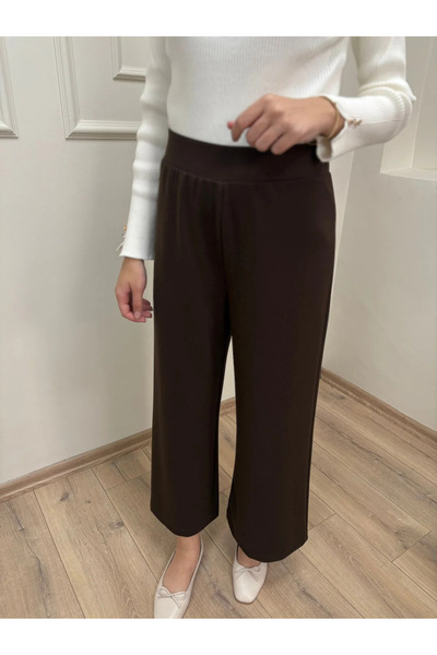 BEİAZ Sentez Venedik Beli Lastikli Geniş Paça Pantolon
