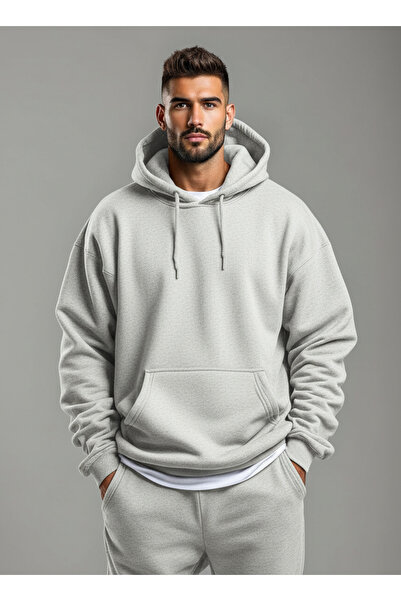 YAKAMEL SET DE Trening Unisex, Supradimensionat, cu Glugă, cu Detalii Striate...