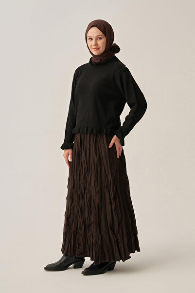 ALLDAY Short Sweater with Ruffled Collar