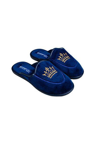 Belsta Papuci de casă din velur albastru, marimea 41