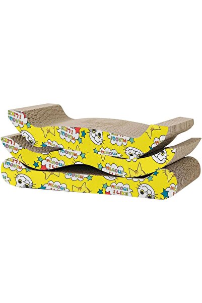 Margoun خدش القطط بتصميم موجة من الورق المقوى (عبوة من 3 قطع C)