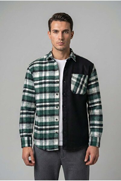 Blue Ant Contrast Block Regular Fit Plaid Lumberjack Shirt