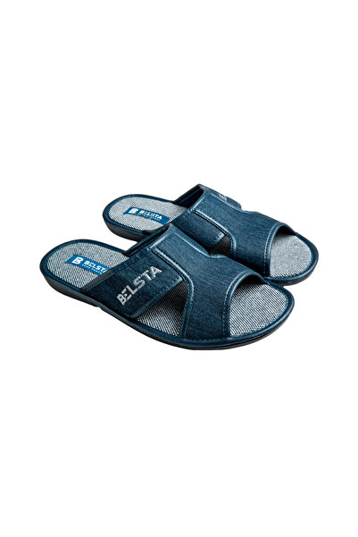 Belsta Papuci de casă din material textil, culoare bleumarin, marimea 44