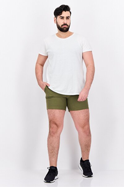 Trendyol Collection Men Solid Basic Shorts, Dark Khaki