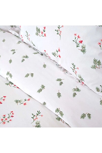 Karaca Home Silvie Ruffled 100% Cotton Single Personality Duvet Cover Set Red