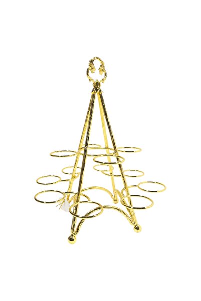 Generic Gold teacup holder, 12 cups, modern design