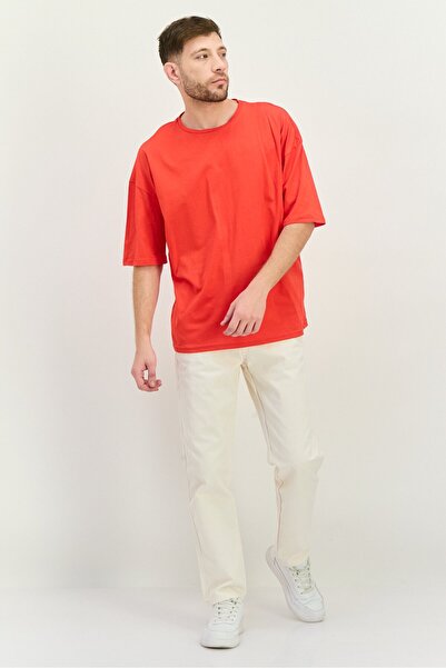 Trendyol Collection Men Crew Neck Short Sleeves Plain T-Shirt, Red