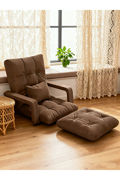 Enjoylifeme 2 in 1 Sofa Bed Folding Lounger, Adjustable 6-Position Folding Floor Chair with Arms Grey