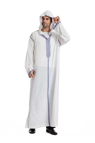 NIBEMINENT Men's Embroidered Mid-Length Worship Poncho Heritage Robe