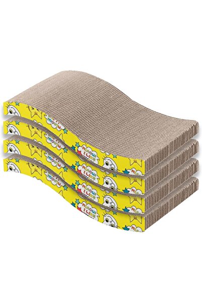 Margoun خدش القطط بتصميم موجة من الورق المقوى (عبوة من 4 قطع أ)