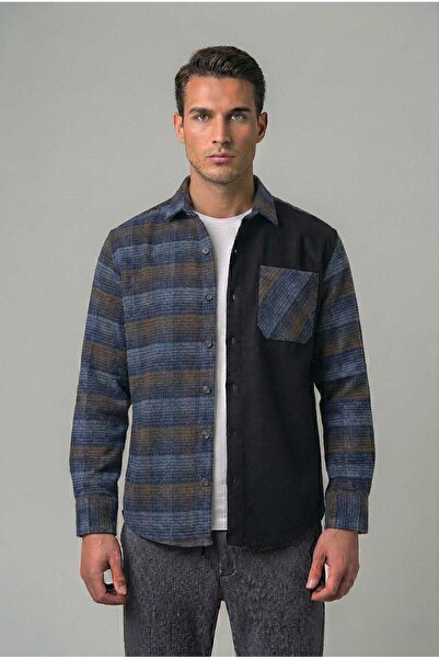 Blue Ant Contrast Block Regular Fit Plaid Lumberjack Shirt