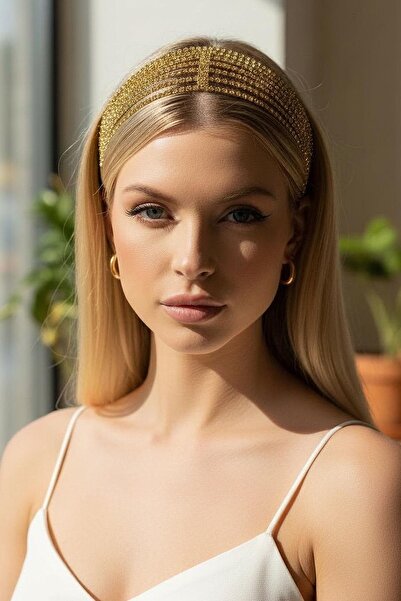 TAKIŞTIR Altın Renk Taş Detaylı Saç Aksesuarı/ Kına Aksesuarı