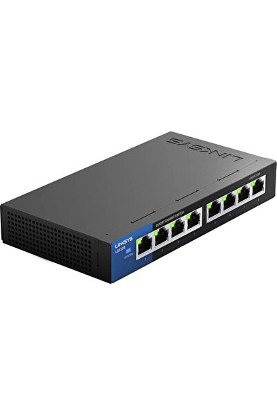 Linksys LGS108 8-Port Gigabit Ethernet Unmanaged Switch (Black/Blue)
