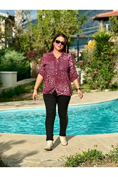 Punta Otantik Nc15401 Men's Lapel Double Pocket Hem Tie Italian Shirt Cherry