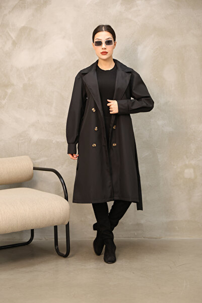 QUBERZ Balon Kol Manşettli̇ Battal Trenç