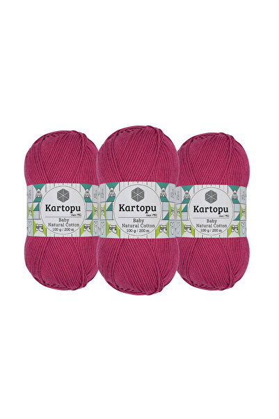 Kartopu Baby Natural Cotton Hand Knitting Yarn 100 Gr. 3 Pieces K734