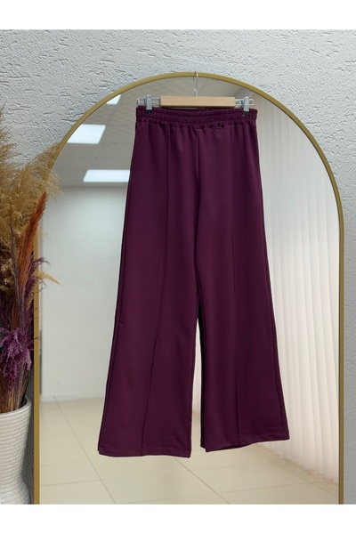 MİHRA STORE Dilşah Bol Sweat Two-Piece Pants Set-Nl222 Plum
