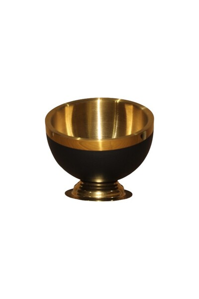 WDA Gold & Black Decorative Metal Bowl with Stand – Modern Serving & Display Bowl