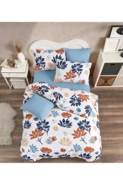 LaLiva Single Duvet Cover Set with Elastic Sheet Bali Blue