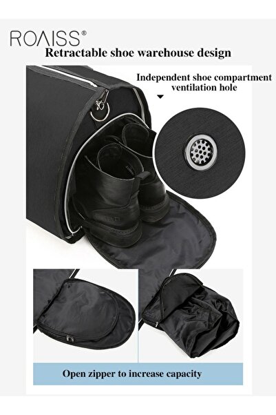 ROAISS Large Capacity Outdoor Travel Bag Portable Suit Garment Storage Bag Foldable Business Luggage Bag wi