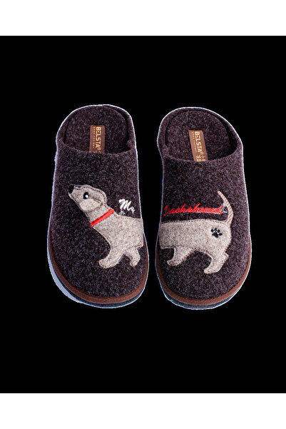Belsta Slippers with Dachshund embroidery, size 38
