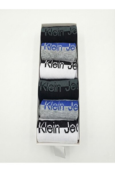 Calvin Klein Long training socks, 6-pack, cotton blend, black/optical white/grey, One Size