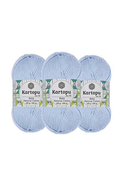Kartopu Baby Natural Cotton Hand Knitting Yarn 100 Gr. 3 Pieces K544