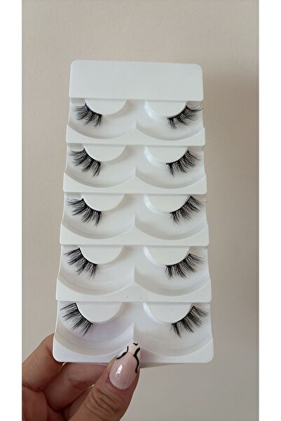 hulyabeauty TAKMA KİRPİK 5Lİ YARIM 5 ÇİFT