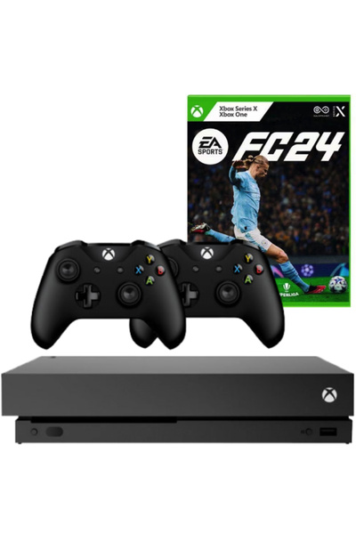 MICROSOFT Consola Xbox One X, 1TB, NEGRU + 2 Controlle Second-Hand + Joc FC 24
