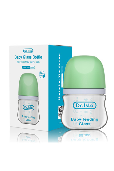 dr.Isla 90ml Baby Glass Bottle Anti-flatulence Milk Feeding Bottles For 0-6 Months Newborn BPA FREE
