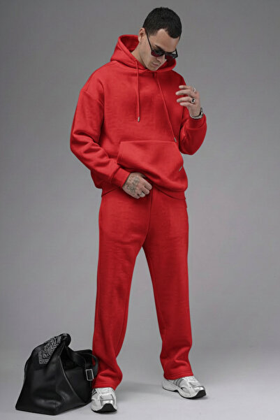 YAKAMEL Set de trening de iarnă pentru bărbați, cu picior larg, elastic în ta...