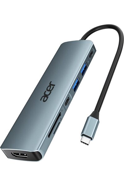 ACER موزع USB C 7 في 1 متعدد المنافذ من النوع C إلى HDMI بدقة 4K، وSD/MicroSD...