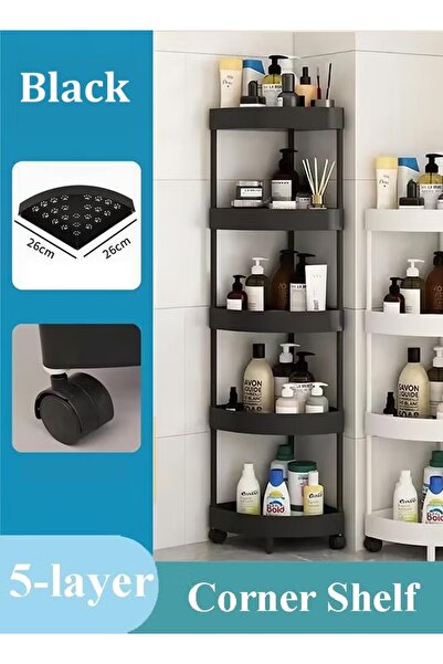 Generic رف زاوية مكون من 5 طبقات، حامل دش زاوية، منظم دش قائم على الأرض، حامل...