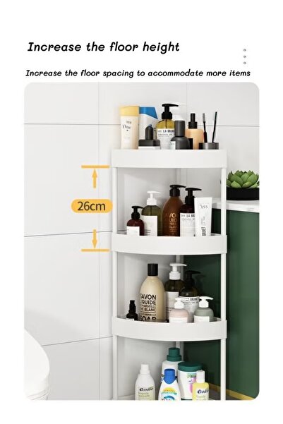 Generic 5-Tier Corner Shelf Corner Shower Caddy Floor Standing Shower Organizer Stand Storage Rack