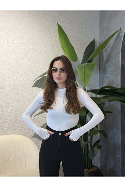bymervedarende Parmak Geçirmeli Likralı Body