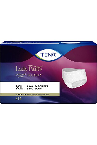 TENA سراويل نسائية، ديسكريت بلس، كبيرة جدًا، بيضاء، 14 قطعة