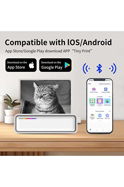 VALA X9 Portable A4 Thermal Printer, Bluetooth & USB, 2500mAh, Grey