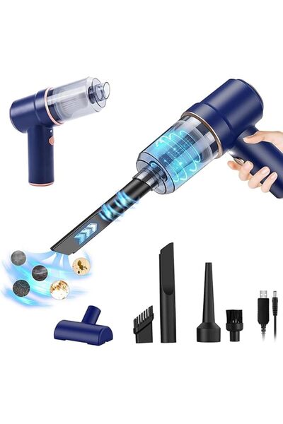 LinJie مكنسة كهربائية لاسلكية للسيارة بقوة 8000 باسكال، منفضة هواء محمولة بال...