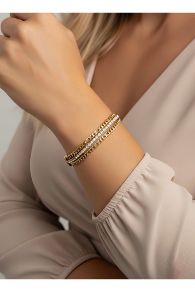 İNN JEWELLERY Çelik Bileklik Kararmaz Antialerjik Su Yolu Figürlü (2 Yıl İtha...