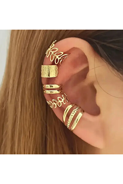 Other 5’li Minimalist Oyuk Kulak Kelepçesi Seti – Deliksiz, Bohem Tarzı Klips...