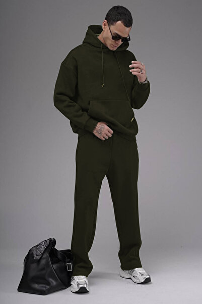 YAKAMEL Set de trening de iarnă pentru bărbați, cu picior larg, elastic în ta...