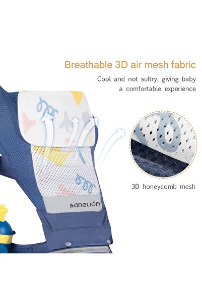 Hibobi Premium Ergonomic 3D Mesh Baby Carrier with Hip Seat – Front & Back Multifunctional Carrier