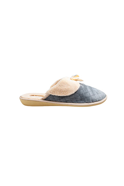 Belsta Quilted velour slippers, grey, size 37