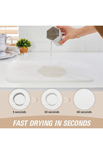 Arabest 2-Pack Stone Dish Drying Mat,Fast Dry,Diatomaceous Earth,Non-Slip,Eco...