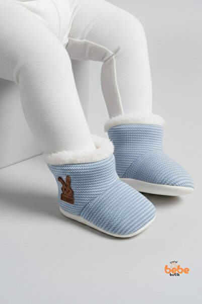 Trend Bebe Butik Bebek Ev Botu – Kaymaz Taban, Peluş Kürklü, Sıcak Tutucu Kış...