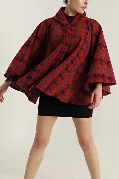 Esma Style Kadın Ekose Triko Panço